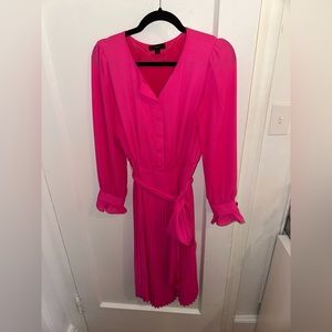 J Crew Pleated Dress with belt Detailing